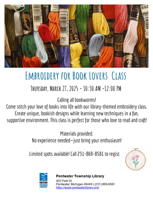 Embroidery for book Lovers Class Embroidery for book Lovers Class